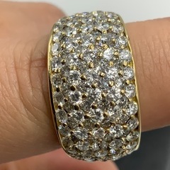 750 18金 ダイヤモンドリング ハーフエタニティ 18.1g ダイヤ6.12ct