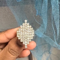 ラインストーン装飾ダイヤモンド型リング - 新品、未使用