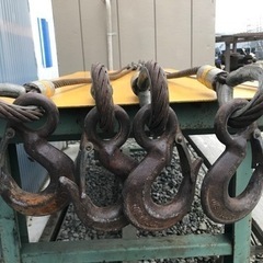 吊上げ 玉掛け ワイヤーロープ 4本吊り フック付き