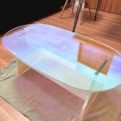 【ネット決済】フランフラン ガラステーブル コーヒーテーブル  
