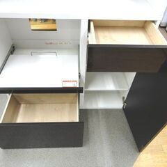 レンジボード 幅100㎝ 奥行41㎝ 高さ180㎝ ダークブラウン×ホワイト 