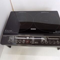 新札幌発 山善 /YAMAZEN /IHクッキングヒーター/YEM-W1456 /2口 /設置スタンド付 /2022年製/2422