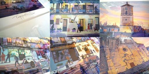 シルクスクリーン 笹倉鉄平 マヨール広場 24/250 額入り 中古 苫小牧西店