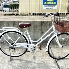 26インチ 6段変速 学生 買取 中古 シティサイクル ホワイト...