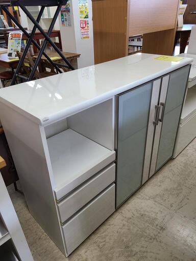 J4491　NITORI　ニトリ　キッチンカウンター　ポスティア135WH　ホワイト　クリーニング済　【リユースのサカイ柏店】
