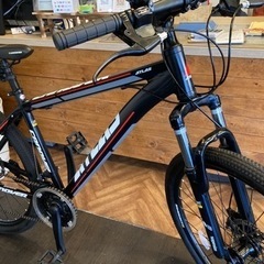 【CANOVER ATLASチェーン新品！】ディスクブレーキ　アルミフレーム　サスペンション付き　3×7速　26インチMTB ブラック×レッド