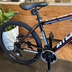 【CANOVER ATLASチェーン新品！】ディスクブレーキ　アルミフレーム　サスペンション付き　3×7速　26インチMTB ブラック×レッド