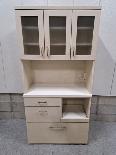 NITORI ニトリ 木製 食器棚 レンジボード 炊飯台 幅90cm×奥行41cm×高さ181cm