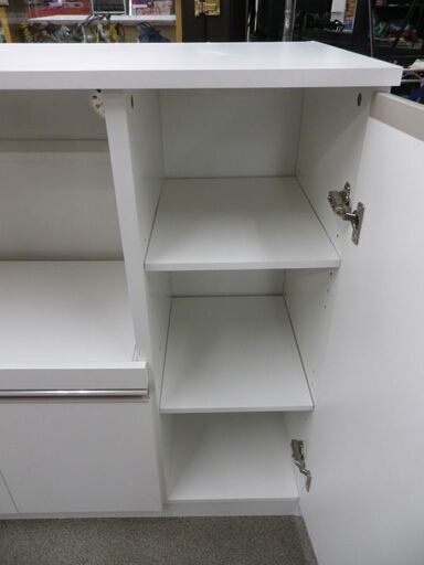 ミドルレンジボード ホワイト 幅90㎝ キッチンカウンター 食器棚