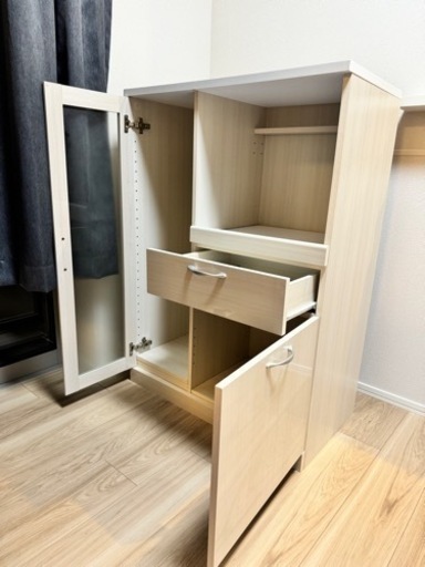 ニトリ レンジ台 食器棚 ブリエ NRE10575 NA/DBR