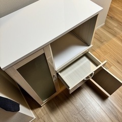 【洗浄消毒作業済】【美品】ニトリ　レンジ台　ブリエ　NRE 10575 食器棚 ニトリ レンジ台 食器棚 ブリエ NRE10575 NA/DBR