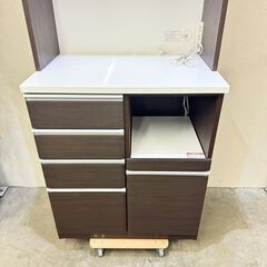 W 16324 NITORI 2枚ガラス扉キッチンボード 食器棚 幅80cm ◇大阪市内 