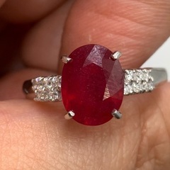 売り切れました。K18WG 18金ホワイトゴールド ルビー 3.14ct 