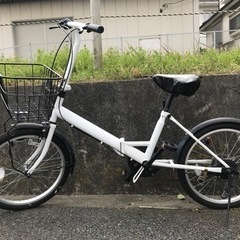 【輪パンク】折り畳み自転車 【鍵付き】