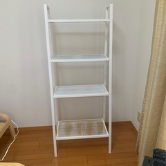  IKEA スチールラック 白 H147×D35×W60 クリー...