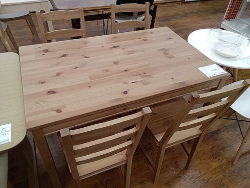 ★ジモティ割あり★ IKEA ダイニングセット　椅子４脚付き ライトブラウン H74×D74×W118 クリーニング済み MT846