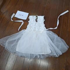 100サイズ白ドレス子供用品 キッズ用品 子供用ファッション小物