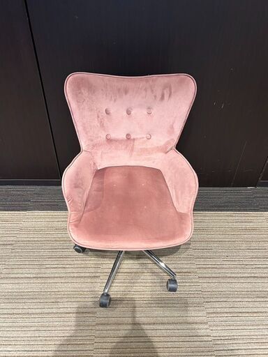 ▼値下げ▼【展示品・未使用品】オフィスチェア ベルベッド調 キャスター付き自社配送時代引き可(現金、クレジット、スマホ決済対応)