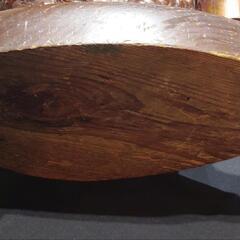 ずっしりとした重厚感 天然木 瘤 切り株 火鉢 木製 レトロ 工芸品 骨董品