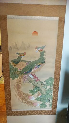 掛け軸　榊原紫峰作『比翼連理之図』