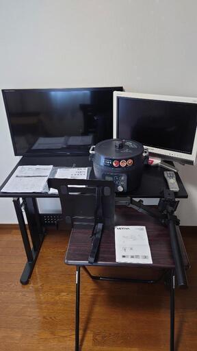 机+モニター+液晶TV+電気圧力鍋+プリンター+ノートパソコンスタンド