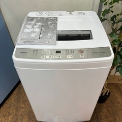 🌈期間限定の特別値下げ！！I387 🌈 ジモティー限定価格！ 2021年製の美品♪ AQUA 洗濯機 （6.0㎏） ⭐ 動作確認済 ⭐ クリーニング済
