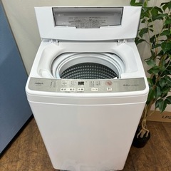 🌈期間限定の特別値下げ！！I387 🌈 ジモティー限定価格！ 2021年製の美品♪ AQUA 洗濯機 （6.0㎏） ⭐ 動作確認済 ⭐ クリーニング済