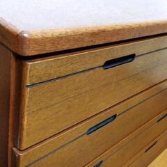 大塚化学 家具 チェスト タンス 美品 天然木 ナラ 73×124×40cm