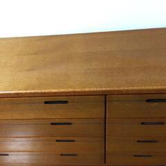 大塚化学 家具 チェスト タンス 美品 天然木 ナラ 73×124×40cm