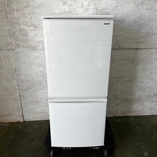 【SHARP】 シャープ 2ドア 冷凍冷蔵庫 容量137L 冷凍室46L 冷蔵庫91L SJ-D14D-W 2018年製