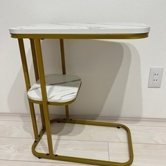 サイドテーブル ナイトテーブル 大理石×ゴールド