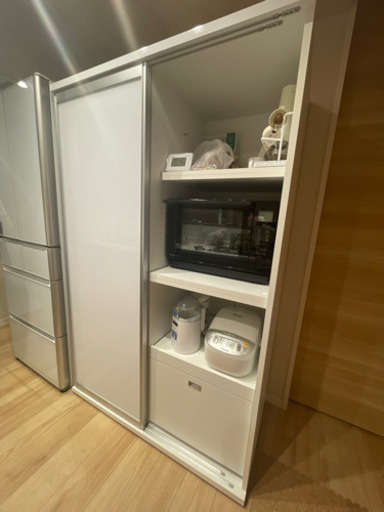 キッチンボード 食器棚 ガラス扉 プレミアホワイト オプション