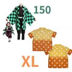 【鬼滅の刃】炭治郎 150 コスプレ　善逸 XL  アロハシャツ