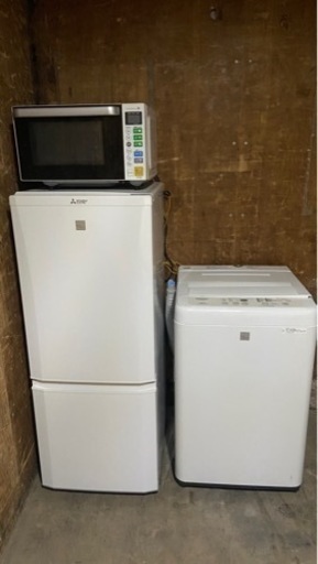 ✨激安価格✨持帰割♦️有り⚠️3点or4点セット‼️単身セット‼️三菱 146L 冷蔵庫‼️パナソニック 5kg 洗濯機✨ヤマダ(庫内フラット)電子レンジ‼️+4000円でほぼ未使用の炊飯器セット可能‼️