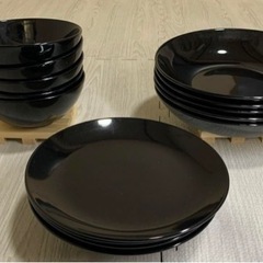 IKEA【イケア】大好評⭐︎廃番色 食器セット/ブラック 計14枚