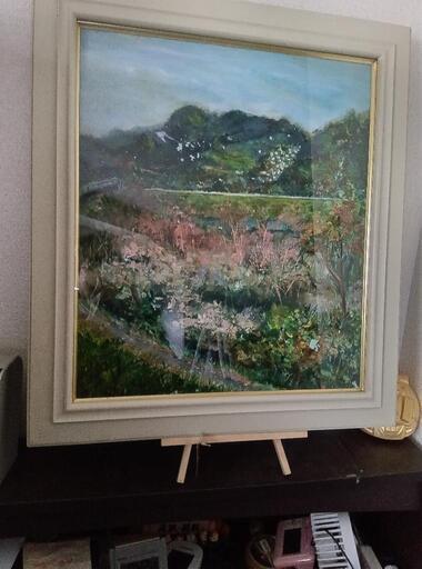 油絵額縁付ガラス