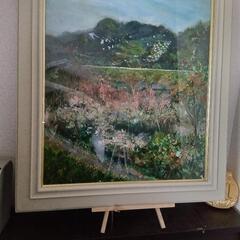 油絵額縁付ガラス