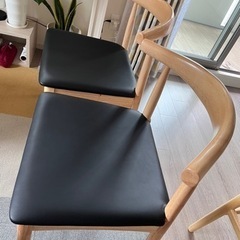 ダイニングチェア 天然木 北欧 木製 椅子 ナチュラル(PVC座...