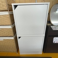【リサイクルサービス八光】幅34.7cm　ホワイト　扉付きボックス