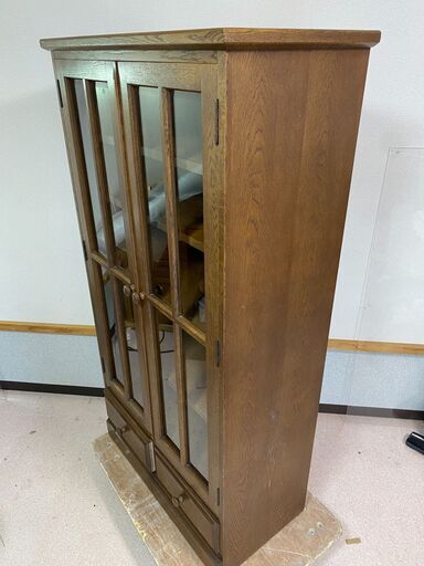 北海道 旭川家具 和光 書棚 本棚 キャビネット 樺無垢材 民芸家具 美品