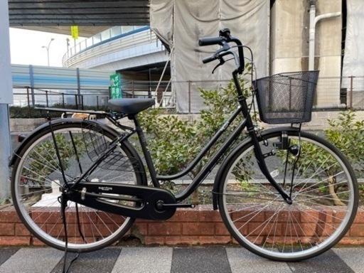 新車27インチ　最安✨　アサヒサイクル　LEDダイナモライト　マットブラック　ママチャリ　ファッションサイクル