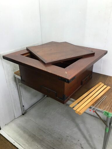 和風火鉢　うぶだし 古民具 骨董 昭和レトロ 古民家 和家具 長火鉢 座卓 アンティーク ビンテージ 囲炉裏 ローテーブル