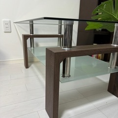 【美品】　高級ガラステーブル　机