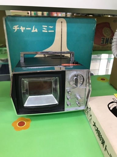 ★レトロ★昭和レトロ　チャームミニ　テレビ型スライド式オルゴール※アンテナ欠品サビあり