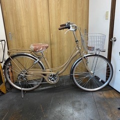 LEDオートライト】26インチ 6段変速 ブラウン