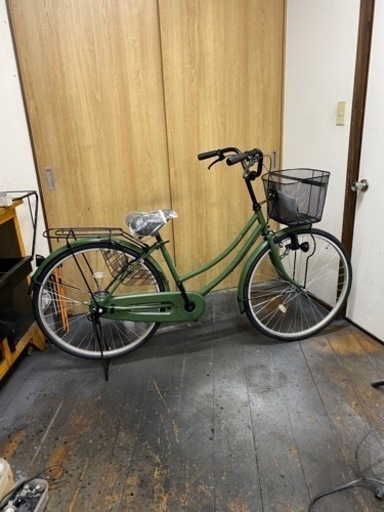 24年モデル　新車　サカイサイクル　26インチ　LEDダイナモライト　マットカーキー