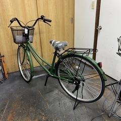 24年モデル　新車　サカイサイクル　26インチ　LEDダイナモライト　マットカーキー