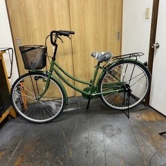 24年モデル　新車　サカイサイクル　26インチ　LEDダイナモライト　マットカーキー