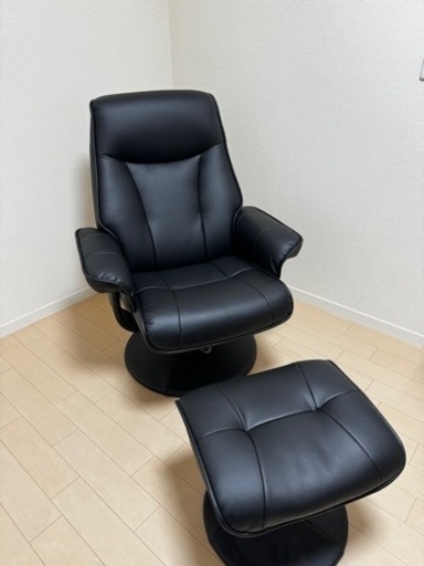 【美品】【値下げ】1人用ソファ　360°回転\u0026無段階リクライニング可！