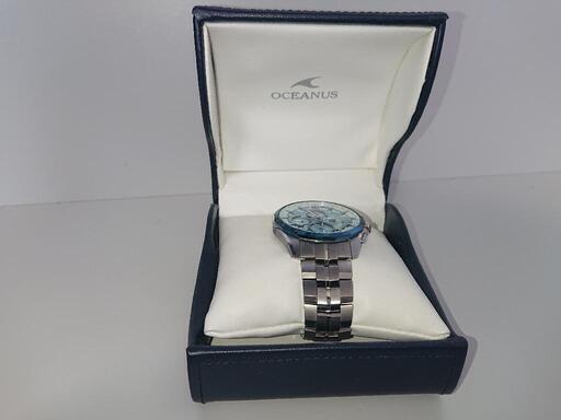 カシオ 腕時計 オシアナス マンタ OCW-S3000 シェル 電波ソーラー水色